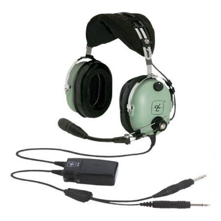 DAVID CLARK HEADSET/ELECTRONIC NOISE CANCELLING/BATTERY POWER SUPPLY/M-7A AMPLIFIED ELECTRET MIC/5' STRAIGHT CORD/PJ-055 and PJ-068 PLUGS/PATENTED FLEX/WIRE BOOM 40411G-06