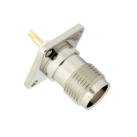 Tnc Female Connector Solder Attachment 4 Hole Flange Mount Solder Cup Terminal, .500 Inch Threaded Hole Spacing  PE4064