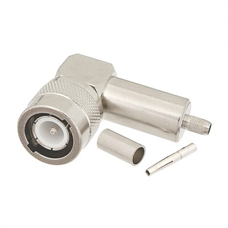 Connector/C male, right angle, 50 ohm, crimp/solder attachment for RG55, RG141, RG142, RG223, RG400 PE4958