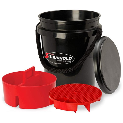 5 Gallon Black Bucket Kit/Includes bucket, caddy, grate, and seat 2462