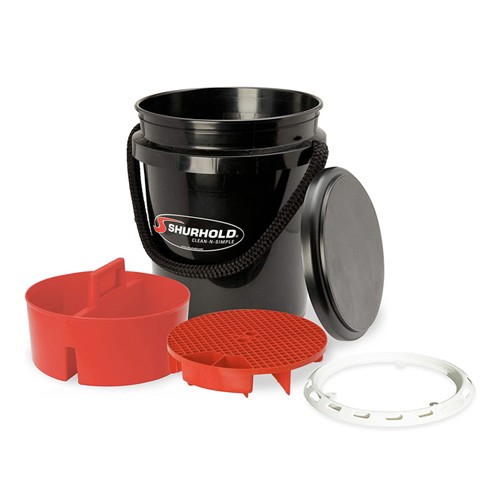 5 Gallon Deluxe Black Bucket Kit/Includes bucket, caddy, grate, seat, and Base 2464