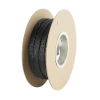 Aero Braided Sleeving/Nominal size 1/2, 100' mini roll, black with white tracer.  PFA-PFR-3-BT-0100