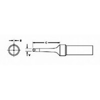 SCREWDRIVER SOLDER TIP/Narrow, .062 x .62 inch, 800 degree PTR8