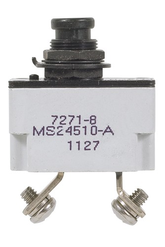 7.5 Amp Klixon Circuit Breaker/Includes: Nut-washer key plate and screws for terminals.  7271-8-7 1/2