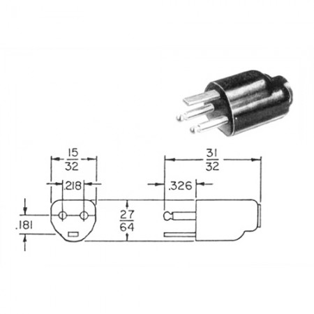 Microphone Plug/3 Conductor/Military Style/Mates with MJ-103/MJ-113/MJS-103 microphone jacks. Nickel plated beryllium copper and brass contacts assemble into nylon body. MP-103 Microphone Plug/3 Conductor/Military Style/Mates with MJ-103/MJ-113/MJS-103 microphone jacks. Nickel plated beryllium copper and brass contacts assemble into nylon body. MP-103