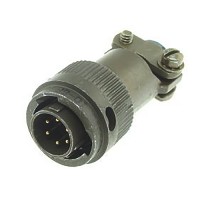 Recptacle/Female, MS3116F10-6P six contact plug, MIL-C-26482 series I with strain relief clamp.  MS3116F10-6P