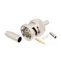 BNC Male Connector Crimp/Solder, 75 Ohm, for use with RG179, RG187.  PE4604