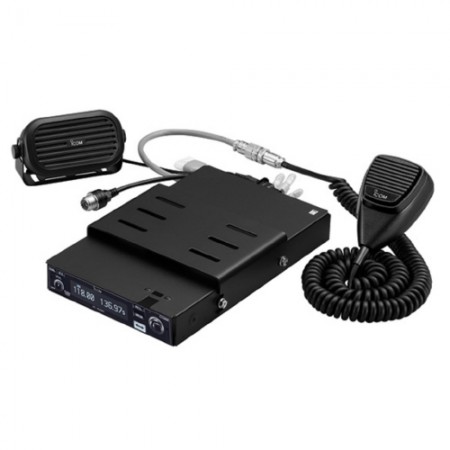 VHF AIRBAND TRANSCEIVER/Vehicle mount, 12-24 VDC, OLED display includes MB-53 mounting bracket, HM-176 microphone and SP-35 external speaker.  IC-A220M