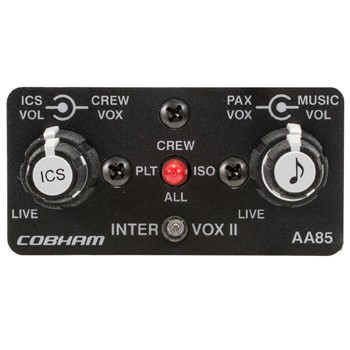 Intervox II/INTERCOM,4-6 Place/Tso, includes crimp kit. Selectable 4 or 6 place operation. Music muted during Ics and radio operations. Individual mic gating.Two color LED. Ics volume, Music volume and Vox Squelch controls. Live, Keyed and Vox Intercom mo