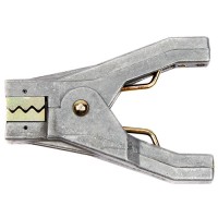 Aircraft Grounding Clamp/Integrated jagged edge jaw hand clamp, cast aluminum construction with plated steel jaws. Intermeshing jaws are designed to attach to Fibc (Flexible Intermediate Bulk Containers) and Flat Braided Cable. Engineered specifically to 