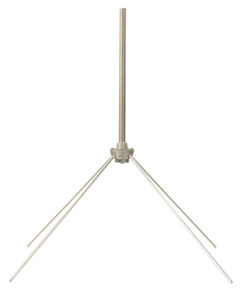 Antenna/Vhf communications, base station, 118-137 MHz. For communicating with ground vehicles or aircraft, 3/8 diameter aluminum radials, 1 diameter aluminum tube radiator, SO-239 connector and can withstand windspeeds of up to 100 mph. Mounting pole hard