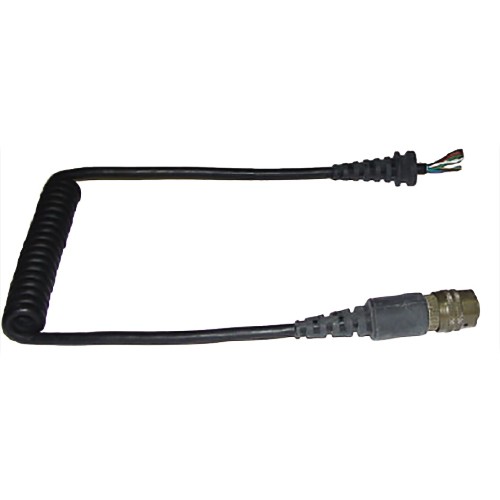 Coil Cable/With overmold and Hirose plugs for CIX100 switch case, 7 conductor, polyurethane jacket, cable outside diameter .241, coil (OD .800, retr'd 12 & min 3 ft ext'd) w/ MS3476W12-10P plug (option 9B wiring non Anr power and mike lo used as key retur