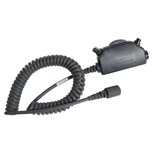 Switch and Cable Assembly/Black case with large clothing clip, TJT-120 jack, military headset to civilian Ics impedance matching circuit, volume control, Ics key Ptt (push-to-talk) switch, 6' coil cable with W/MS3476W10-6P type plug.  CIXAT317HK6-6W