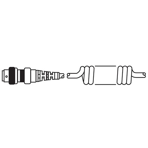 Adapter Cable/TJ-108HC biaxially shielded connector to MS3476W10-6P plug (wiring option 10) with M85049/60-1W-10 backshell, coil cable (retracted 33 and extends to 10-14ft) shielded in accordance with Sikorsky spec SS7326 CI1086W/10-K3