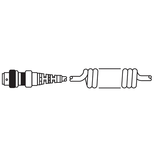 Adapter Cable/TJ-108HC biaxially shielded connector to MS3476W10-6P plug (wiring option 10) with M85049/60-1W-10 backshell, coil cable (retracted 33 and extends to 10-14ft) shielded in accordance with Sikorsky spec SS7326 CI1086W/10-K3