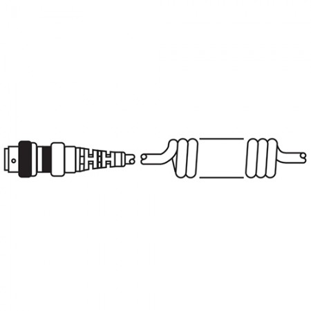 Adapter Cable/TJ-108HC biaxially shielded connector to MS3476W10-6P plug (wiring option 10) with M85049/60-1W-10 backshell, coil cable (retracted 33 and extends to 10-14ft) shielded in accordance with Sikorsky spec SS7326 CI1086W/10-K3