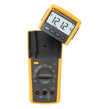 Remote Display Digital Multimeter Includes Calibration/True Rms AC voltage, up to 1000 Vac and DC, up to 10 A (20 A for 30 seconds), 10,000 uF capactitance range, 50kHz, built in thermometer, resistance, continuity and diode test, removable and magnetic d