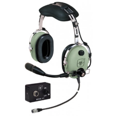 DAVID CLARK HEADSET/HELICOPTER/ENC/M-7A AMPLIFIED ELECTRET MIC/5' COIL CORD/U-174/U PLUG/BATTERY PWR MODULE 40600G-04