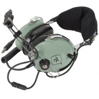 DAVID CLARK HEADSET/LOW IMPEDANCE/PASSIVE NOISE ATTENUATING/M-87 DYNAMIC MIC/COILED CORD TERMINATES TO U-174/U PLUG/HINGED WIRE BOOM 12510G-21