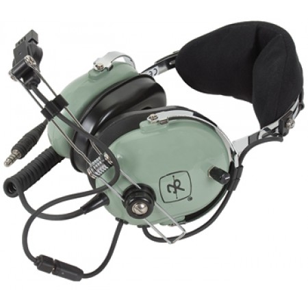 DAVID CLARK HEADSET/LOW IMPEDANCE/PASSIVE NOISE ATTENUATING/M-87 DYNAMIC MIC/COILED CORD TERMINATES TO U-174/U PLUG/HINGED WIRE BOOM 12510G-21
