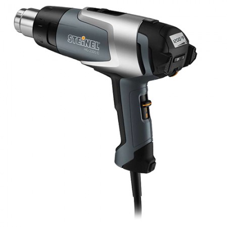 Heat Gun/Two-stage airflow, easy set temperature with toggle, LCD display, residual heat indicator, replaceable power cord, optimized weight balance, rubber stand, built in hanger. Hg 2320 E/ 110025598 Heat Gun/Two-stage airflow, easy set temperature with toggle, LCD display, residual heat indicator, replaceable power cord, optimized weight balance, rubber stand, built in hanger. Hg 2320 E/ 110025598