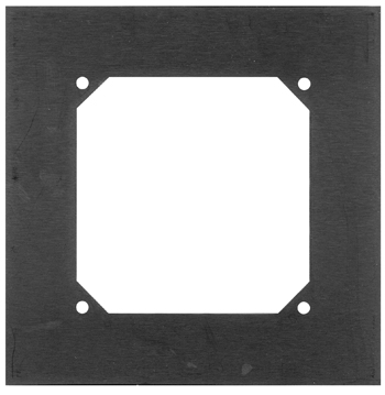 3 Ati Hole Mount Outside DIMENSIONS:5 X 5. Inside DIMENSIONS;3 1/4 X 3 1/4. Corners Cutoff At A 45 Degree Angle. THICKNESS:1/16. HM-1