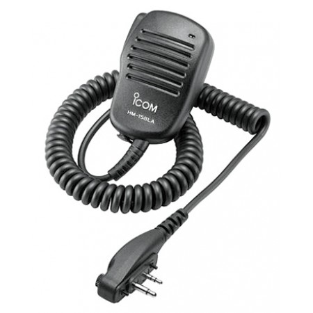 Compact Speaker Microphone/With revolving clip and earphone jack, right angle 2 pin screw down connector, stereo mic, mono speaker. For use with Icom F14, F24, F3001, F3011 41 Rc, F3021, F3031S 81, F3101D 01 Rc, F33GS 56, F4001, F4011 41 Rc, F4011 42 Rc, 