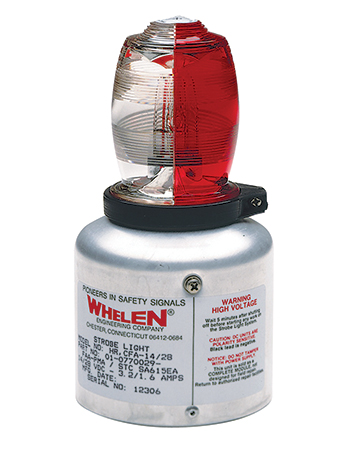 Comet Flash Strobe Light/Red and white, 7.25 tall, PMA  Hrcfas