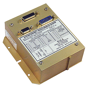 Interface Adapter (serializer). Converts parallel 10-bit Icao pressure altitude code to a fan out of RS232 compliant outputs.  IA-RS232C-s