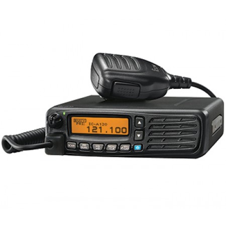 VHF AIRBAND TRANSCEIVER/Vehicle mount, 25kHz and 8.33kHz capable. Includes: hand microphone, HM-216, DC power cable, mounting bracket kit, microphone hanger kit, fuses. A120