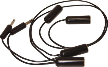 Headset Extension Cable/Double Headset Y Adapter. Converts one set of a/c radio panel jacks into two. 2 feet in length. EJB-05