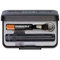 Mag-Lite Solitaire Flashlight Presentation Box/Black, includes: flashlight, key chain, and 1 ea Aaa alkaline battery. Mag-Lite Solitaire Flashlight Presentation Box/Black, includes: flashlight, key chain, and 1 ea Aaa alkaline battery.