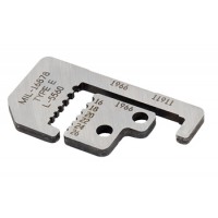 Custom Stripmaster Blade Set for 45-177/1.55mm2 through .584mm2. Contains counterbored hole sizes to insulation and inner stripping hole sized to conductor. Special blade configuration to meet specific applications. L-5560