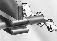 Custom Stripmaster Blade Set/for 45-173. 10-14 AWG wire, type Ee M16878 1000V. Contains counterbored hole sized to insulation and inner stripping hole sized to conductor. Special blade configuration to meet specific applications. L-5562