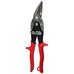 Compound Action Snips/Metalmaster, cuts straight to left, 9 3/4 in, red handle M1R