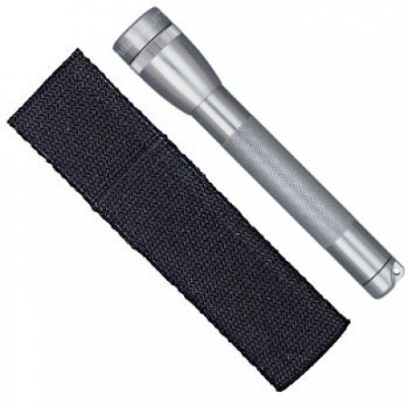 Mini Mag-Lite Holster Combo Pack/Gray Pewter, includes: flashlight, polypropylene belt holster and 2 ea Aa alkaline batteries. Mini Mag-Lite Holster Combo Pack/Gray Pewter, includes: flashlight, polypropylene belt holster and 2 ea Aa alkaline batteries.