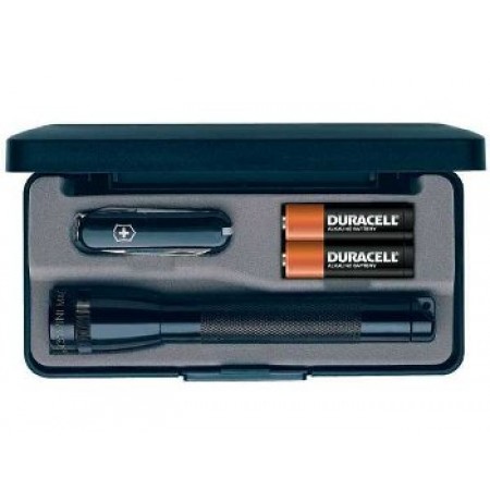 Mini Mag-Lite Flashlight and Classic Knife Combo Pack/Black, includes: flashlight, Victorinox classic Swiss Army knife and Aa alkaline batteries. 