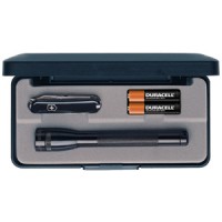 Mini Mag-Lite Flashlight and Classic Knife Combo Pack/Black, includes: flashlight, Victorinox classic Swiss Army knife and Aaa alkaline batteries. 