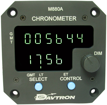 Chronometer/Digital Clock, Gmt, Lt & Et, 28 Volt, Non Nvg. M880A-NON-NVG