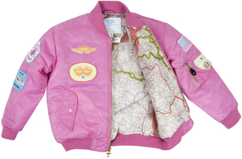MA1 Jacket/Pink with patches, kids size 7 MA1-P-7