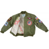 MA1 Jacket/Green with patches, toddler size 4  MA1-T-4