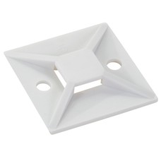 Cable Tie Mount/Adhesive bases. White, .14 max tie width, .75 length/width. For use with 18 lb-30 lb cable ties. MB3A10M4 pack of 100