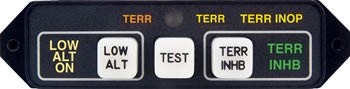 HTAWS (Helicopter Terrain Awareness Warning System) ANNUNCIATION CONTROL UNIT/28V, Horizontal. For use with Honeywell Mark XXI. MD41-1368