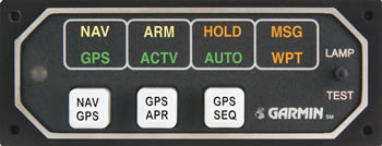 Annunciation Control Unit/28V, Horizontal, with Internal Relay. For use with Garmin GPS 155 and 165 models.  MD41-428 Experimental Only