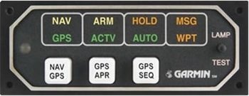 Annunciation Control Unit/28V, Horizontal, with Internal Relay. For use with Garmin GPS155XL and GNC300XL models.  MD41-448 Experimental Only