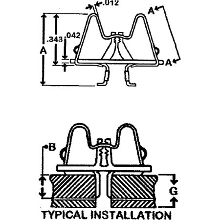 Instrument Mounting Clip/6-32, .062 MS33737-9C pack of 100 Instrument Mounting Clip/6-32, .062 MS33737-9C pack of 100