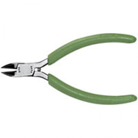 OVAL HEAD CUTTER/Round nose, flush tip type, tapered diagonal cut, green handle 