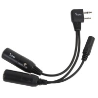 Headset Adapter/Use with IC-A14, IC-A14S, IC-A22, IC-A3, IC-A24, IC-A6. For use with general aviation dual plug headsets. Pa OPC499