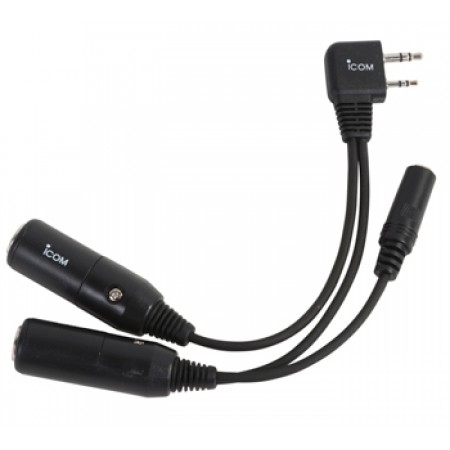 Headset Adapter/Use with IC-A14, IC-A14S, IC-A22, IC-A3, IC-A24, IC-A6. For use with general aviation dual plug headsets. Pa OPC499