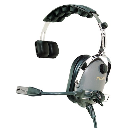 Pilot USA Headset/Single Sided/PA-7 Noise Cancelling Electret Mic/Half Metal/Half Flex Boom/3 Year Warranty PA-1110